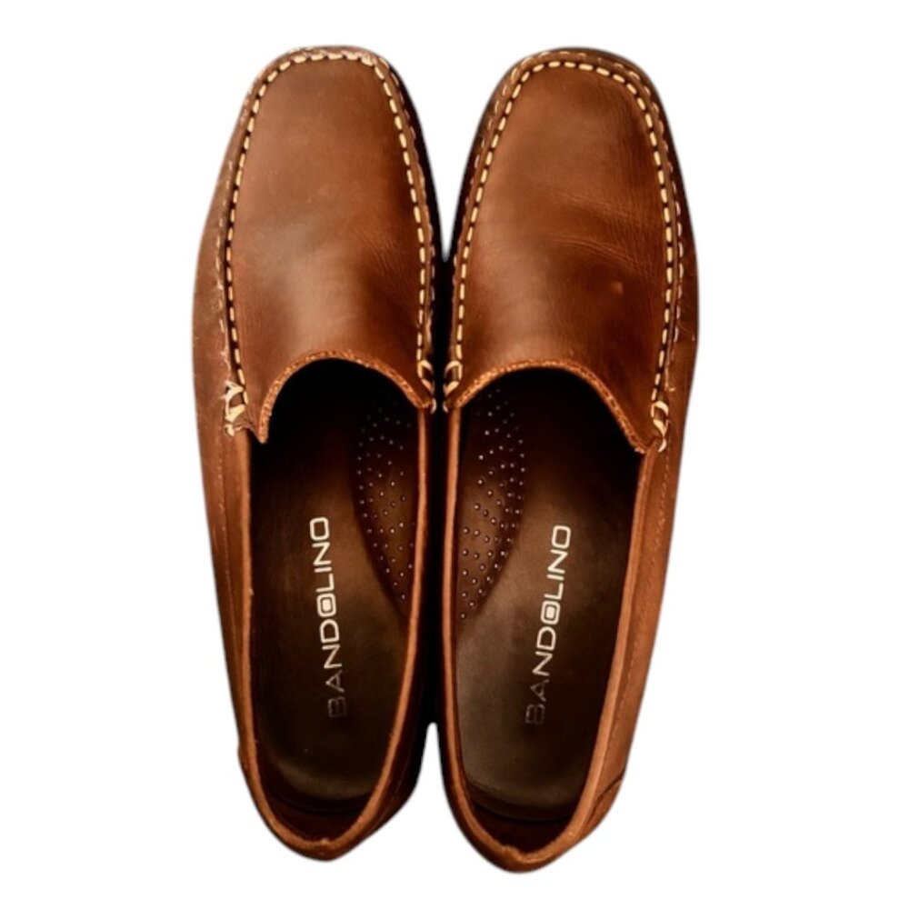Bandolino Brown Leather Moccasin Loafers Women's Size 7.5 Slip-On Comfort Shoes
